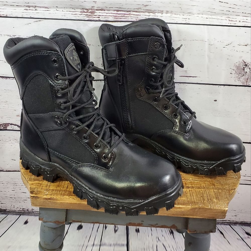 ROCKY ALPHA FORCE 2173 - 8" TACTICAL PUBLIC SERVICE BOOTS BLACK SIZE 8M NEW - Picture 2 of 8